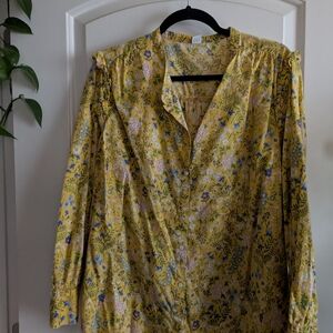 Old Navy Yellow Floral Blouse